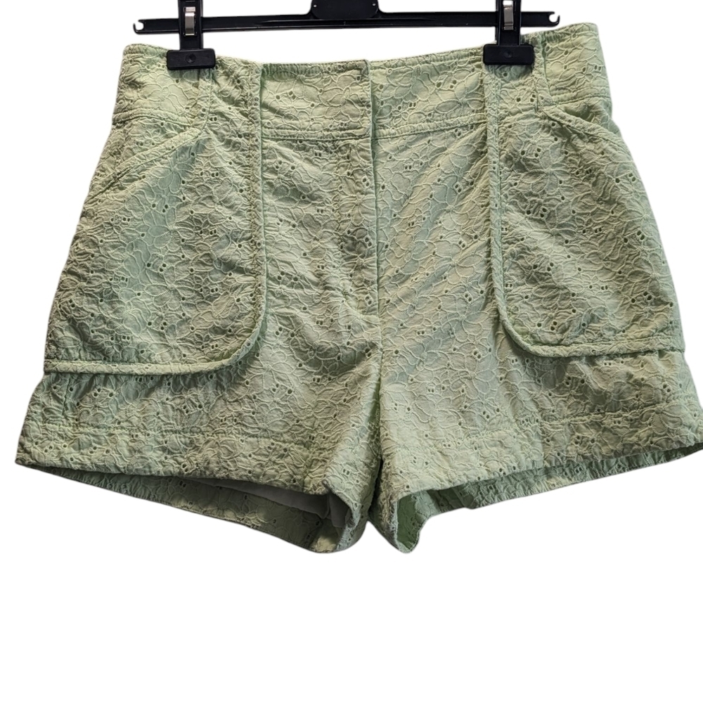 Lime Green Lace Women's Shorts Derek Lam And IO Crosby Size 12 Belt Missing